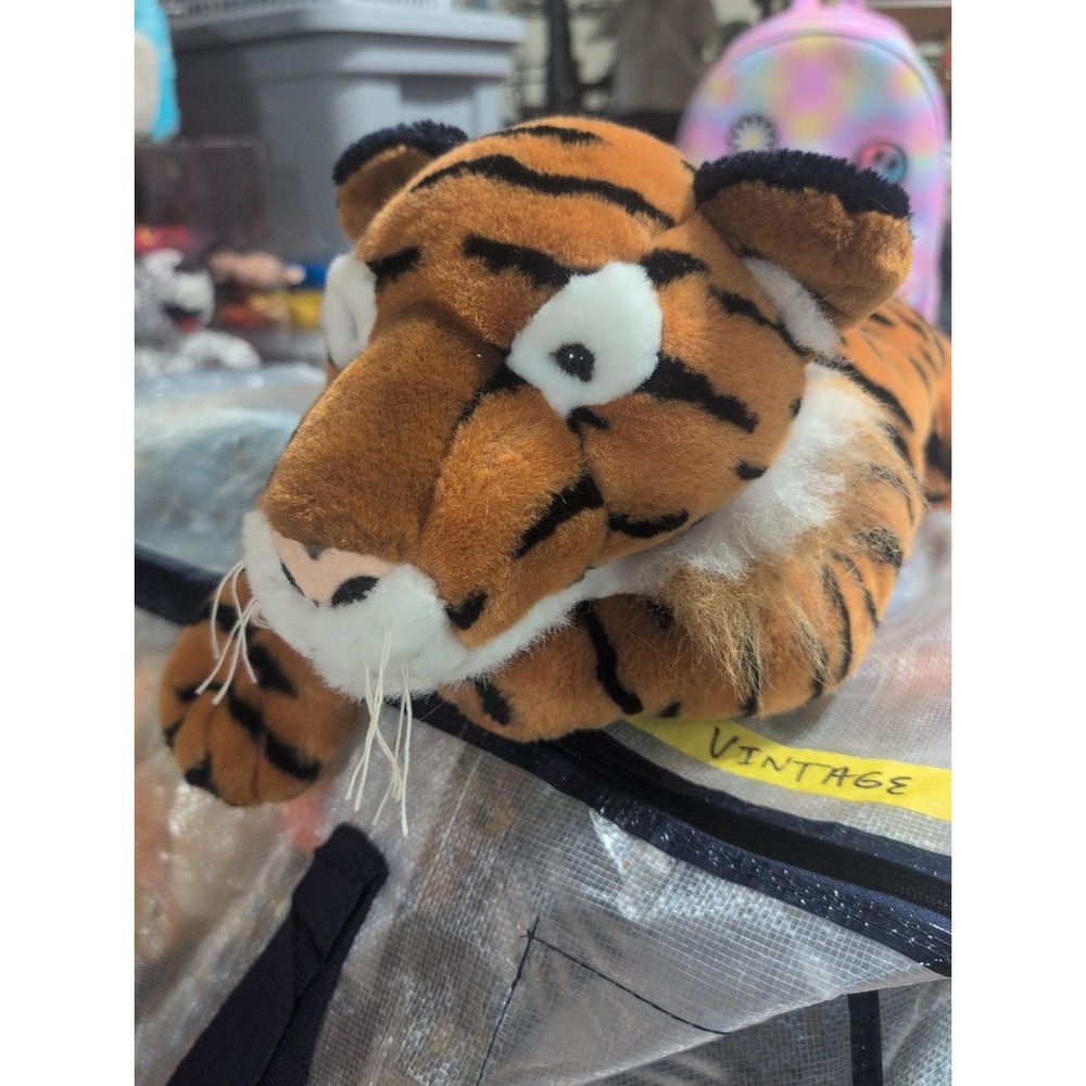 FAO Schwarz Toys R Us Bengal Tiger Plush 2015 Realistic Stuffed Animal Large 28"